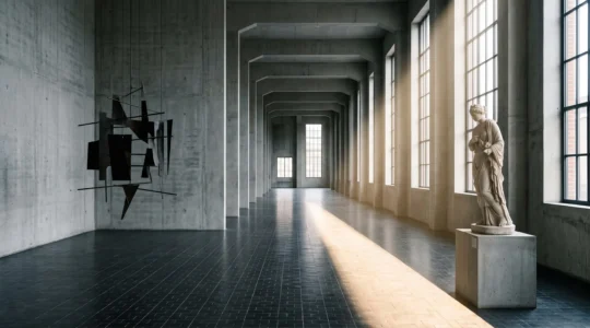 Salle de musée belge symbolisant la frontière subtile entre l'art moderne et l'art contemporain